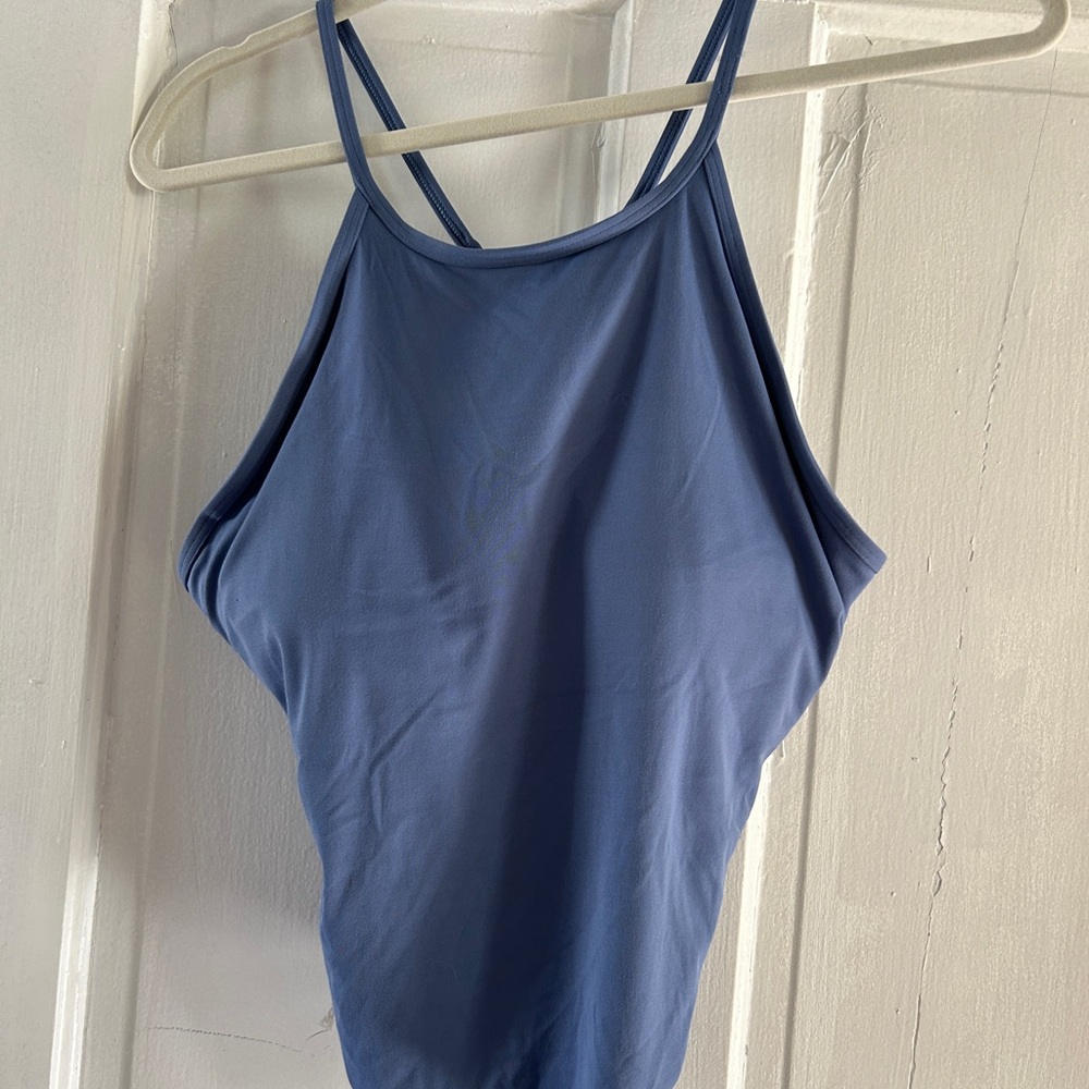 Blue Women's LuluLemon High-Neck Tank Top sports bra